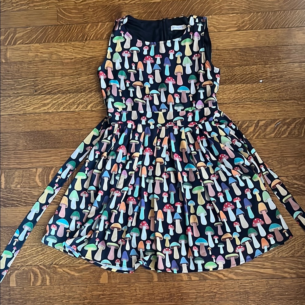 Colorful Mushroom Print  Dress